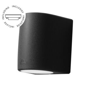 Wandleuchte Marta 160 down Schwarz IP55 Diffuses Glas inkl. GX53 3W 3000K-4000K-6500K