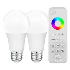 E27 Smart LED-Lampe Starterset tint A60 9,5W RGB dimmbar mit Fernbedienung