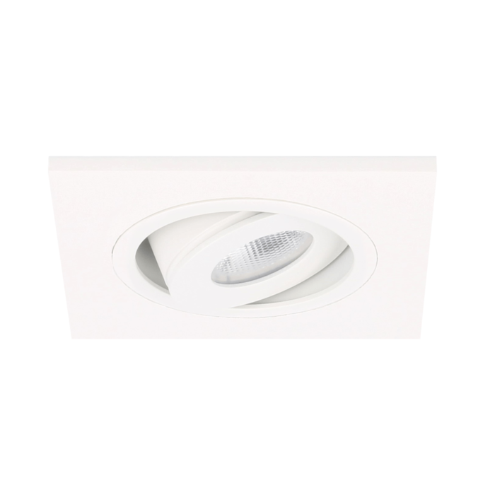 LED-Einbaustrahler Alba, weiß, quadratisch, dimmbar und neigbar, 3W (ers.  20 W) | LEDdirect
