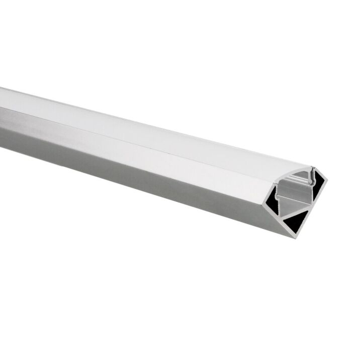 LED-Streifen Profil Tarenta Aluminium Ecke 1m inkl. milchweißer