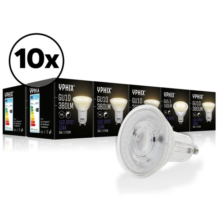 GU10 LED-Lampe Izar 10er-Pack 36° 4,5W 2700K dimmbar